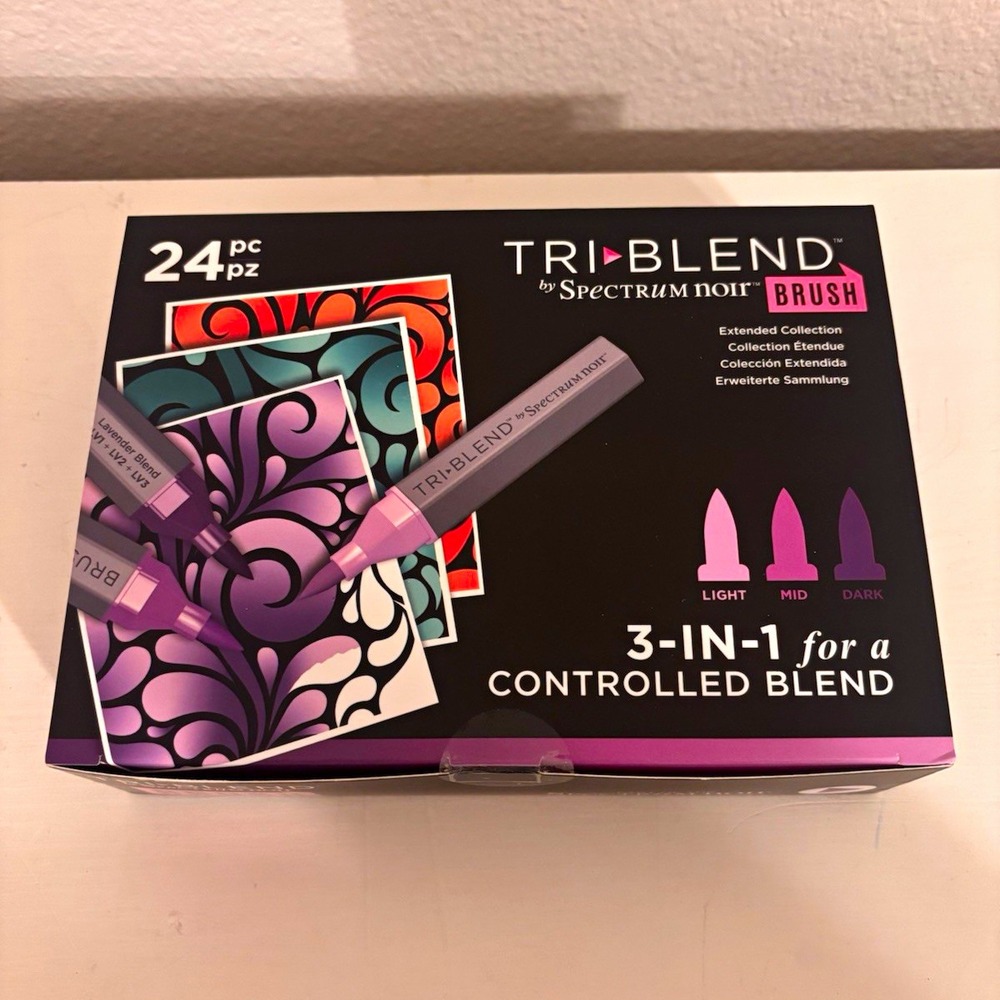 Spectrum Noir TriBlend Brush Alcohol Markers Extended Set 24 Pens 72 Colors NEW